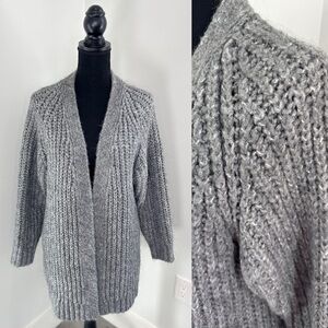 Zara Thick Knit Gray Front Open Women’s Long Cardigan (S)